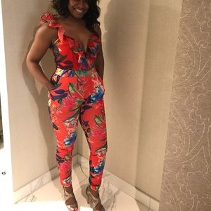 Flower jumpsuit with pockets